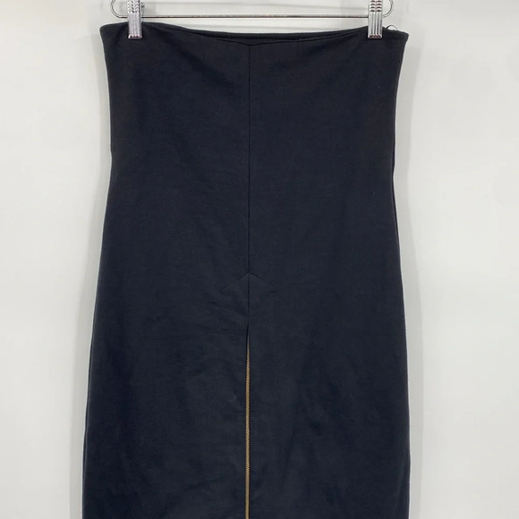 Matthildur Zip Up Strapless Tube Midi Skirt Womens Size Large Black High Rise - Picture 3 of 12